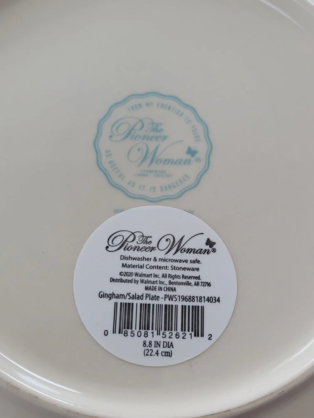 The Pioneer Woman Red and Cream Gingham Cow Salad Plate